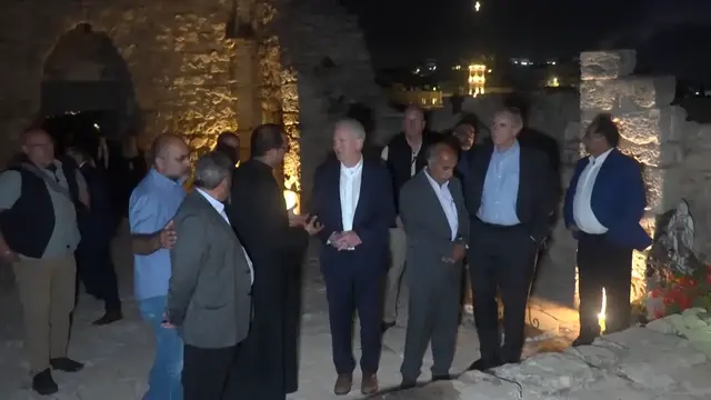 'Video thumbnail for US senators visit church attacked by Israeli settlers'