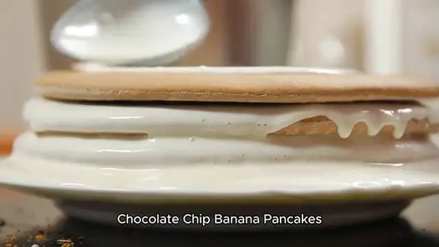 Video thumbnail for Chocolate Chip Banana Pancakes recipe