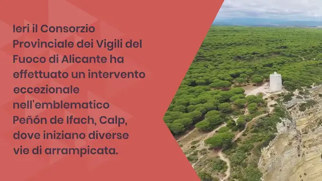 Video thumbnail for Un uomo di 40 anni è rimasto ferito a causa della caduta di un sasso nel Peñón de Ifach a Calp: