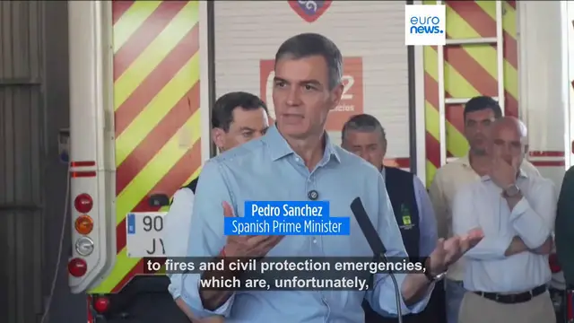 Video thumbnail for Spanish PM Pedro Sánchez urges better prevention after deadly wildfire in south