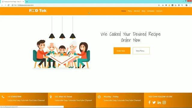 Video thumbnail for How To Make Restaurant Website Header  Using HTML CSS And Bootstrap