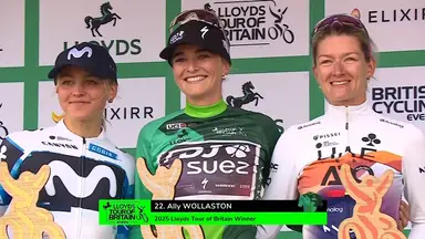 'Video thumbnail for Wollaston wins the 2025 Tour of Britain after seeing off Ferguson'