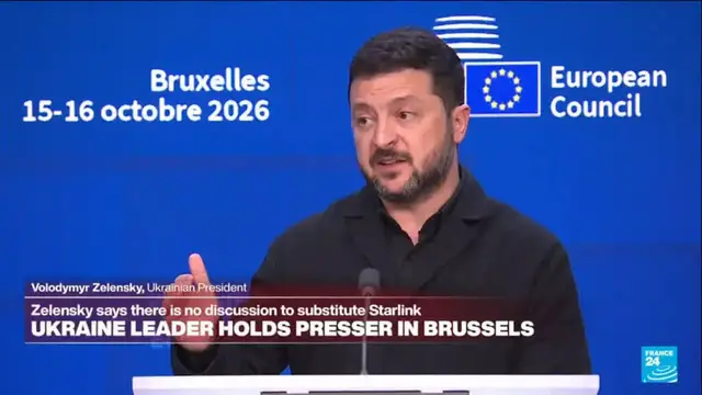 Video thumbnail for REPLAY: Ukraine's Zelensky holds presser in Brussels