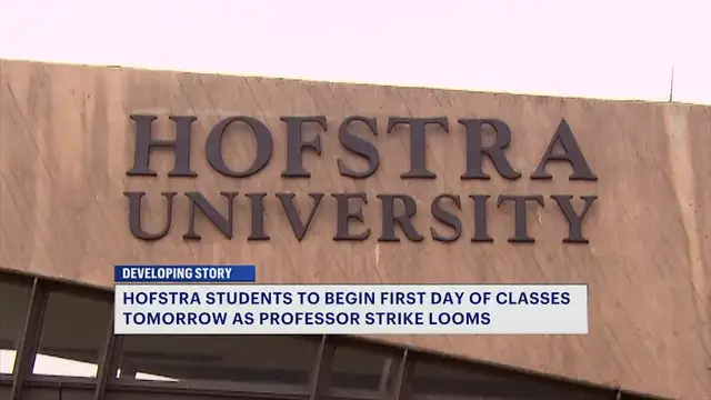Video thumbnail for Hofstra students face uncertainty over potential faculty strike during first week of classes