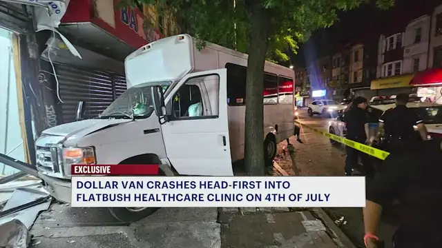 Video thumbnail for Dollar van crashes into Flatbush healthcare clinic, owner seeks answers from police