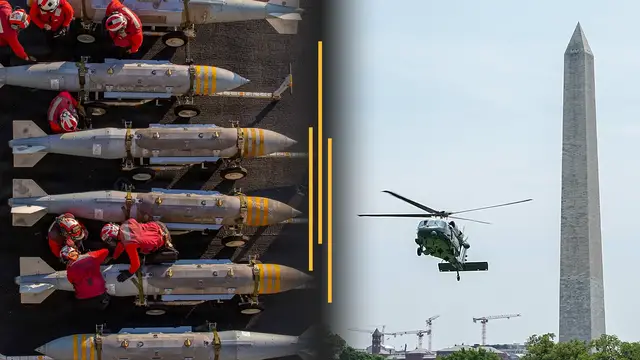 Video thumbnail for Trump denies weapons shortage reports; FAA investigates Marine One close call