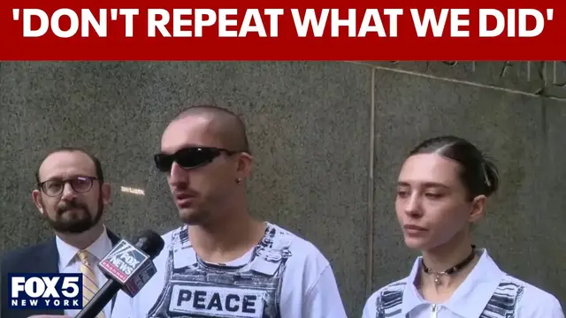 Video thumbnail for Empire State Building climbers speak out after NYC court appearance