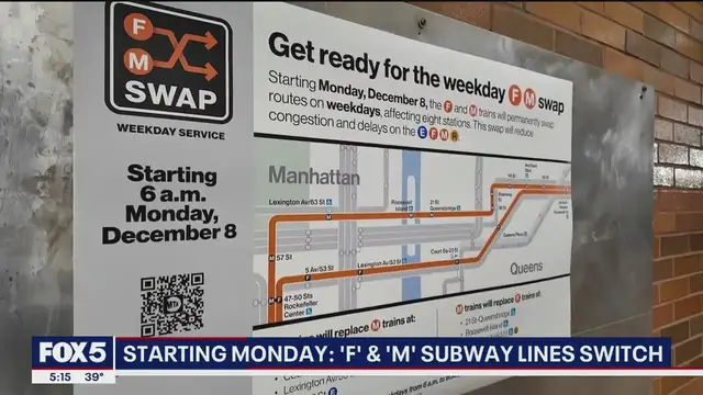 Video thumbnail for F/M NYC subway line swap