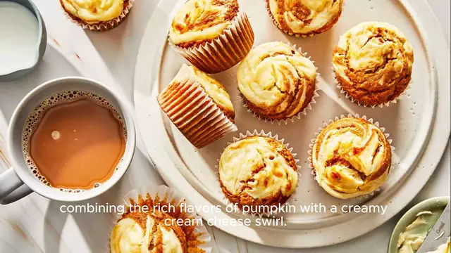 Video thumbnail for Pumpkin Cream Cheese Swirl Muffins