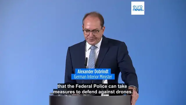 'Video thumbnail for Germany to allow police to shoot down drones, interior minister says'