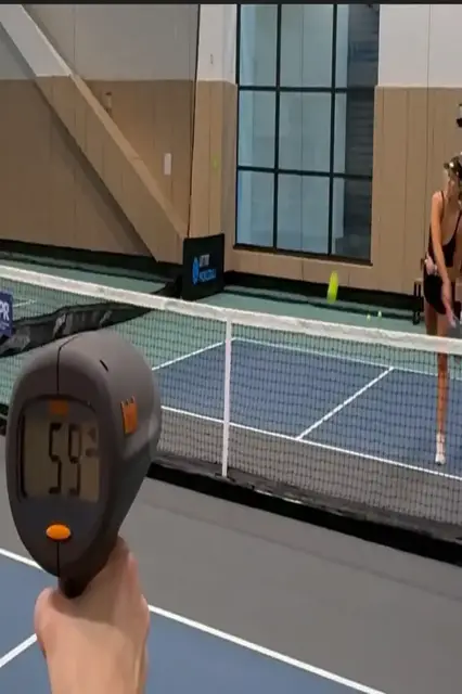 'Video thumbnail for Fastest pickleball hit (female) - 59 mph (94.95 km/h) by Elizabeth Pritchard'