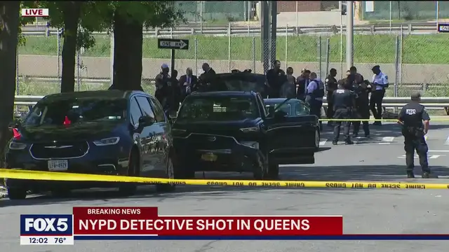 'Video thumbnail for Narcotics detective shot during attempted carjacking in Queens while executing search warrant'