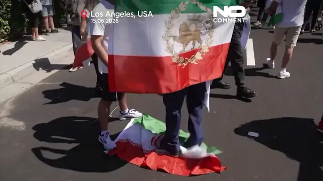 Video thumbnail for Protesting and cheering as Iran's World Cup match divides diaspora