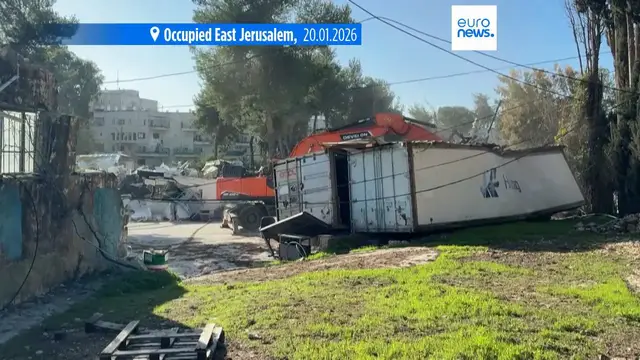 Video thumbnail for UNRWA says facing 'unprecedented attack' as Israel demolishes building at east Jerusalem HQ