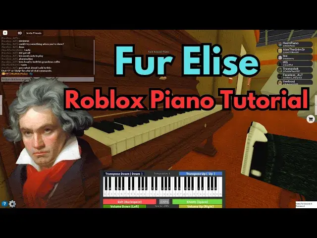 Video thumbnail for Fur Elise (Easy Roblox Piano Tutorial) | SHEETS IN DESCRIPTION!