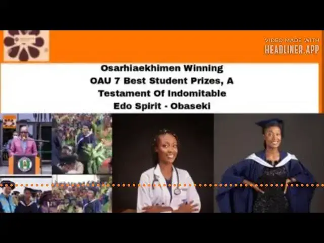 Video thumbnail for Osarhiaekhimen Winning OAU 7 Best Student Prizes, A Testament Of Indomitable Edo Spirit - Obaseki