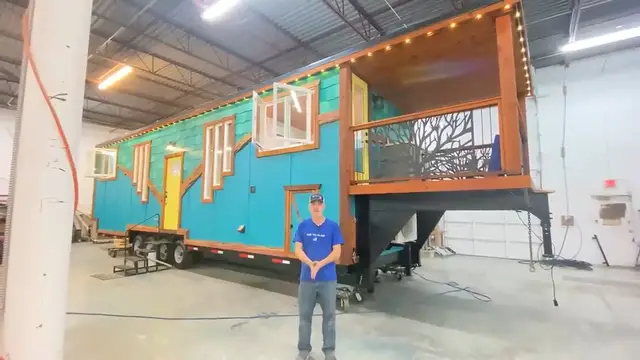'Video thumbnail for Beautiful 3 Bedroom Tiny Home _ Stand Up in all 3 Bedrooms + 80 sq. ft. Balcony on the Gooseneck'