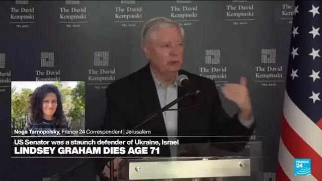 Video thumbnail for Benjamin Netanyahu pays tribute to Lindsey Graham, "a great friend of Israel"