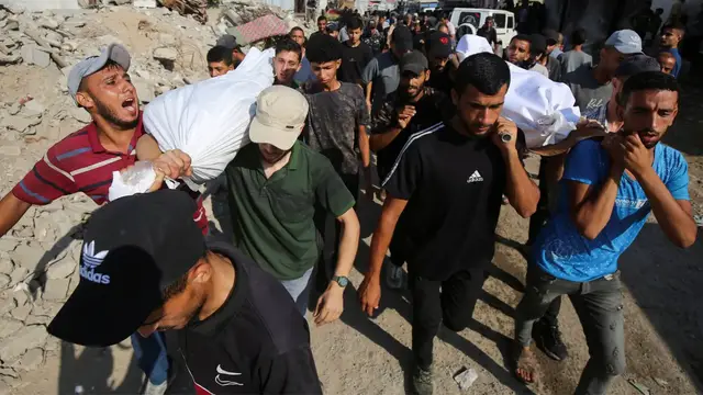 'Video thumbnail for Israeli strike kills Palestinian Red Crescent worker in Gaza as starvation deaths rise'