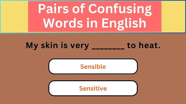 'Video thumbnail for English Grammar Practice ||  Pairs of Confusing Words in English || English Grammar Test'