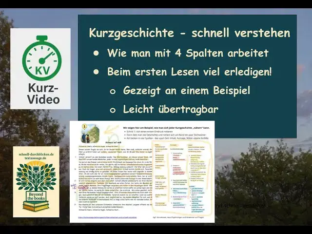 Video thumbnail for 6-Min-Tipp: Kurzgeschichte schnell verstehen - und mit 4 Spalten schon viel sammeln für den Erfolg