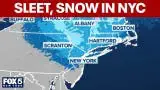 Video thumbnail for VIDEO: Sleet and snow hits the NYC area
