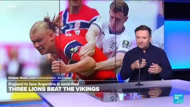 Video thumbnail for Bellingham scores twice to lift England past Haaland and Norway 2-1