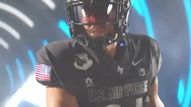 Video thumbnail for Air Force Academy to sport B-21 Raider-inspired uniforms against Navy