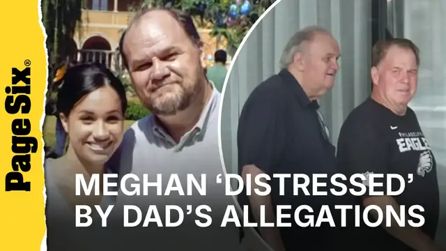Video thumbnail for Meghan Markle 'deeply distressed' by dad Thomas' child porn allegations, says they fueled estrangement