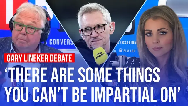 Video thumbnail for Marina Purkiss vs Nick Ferrari: Should Gary Lineker stay out of the Gaza debate? | LBC