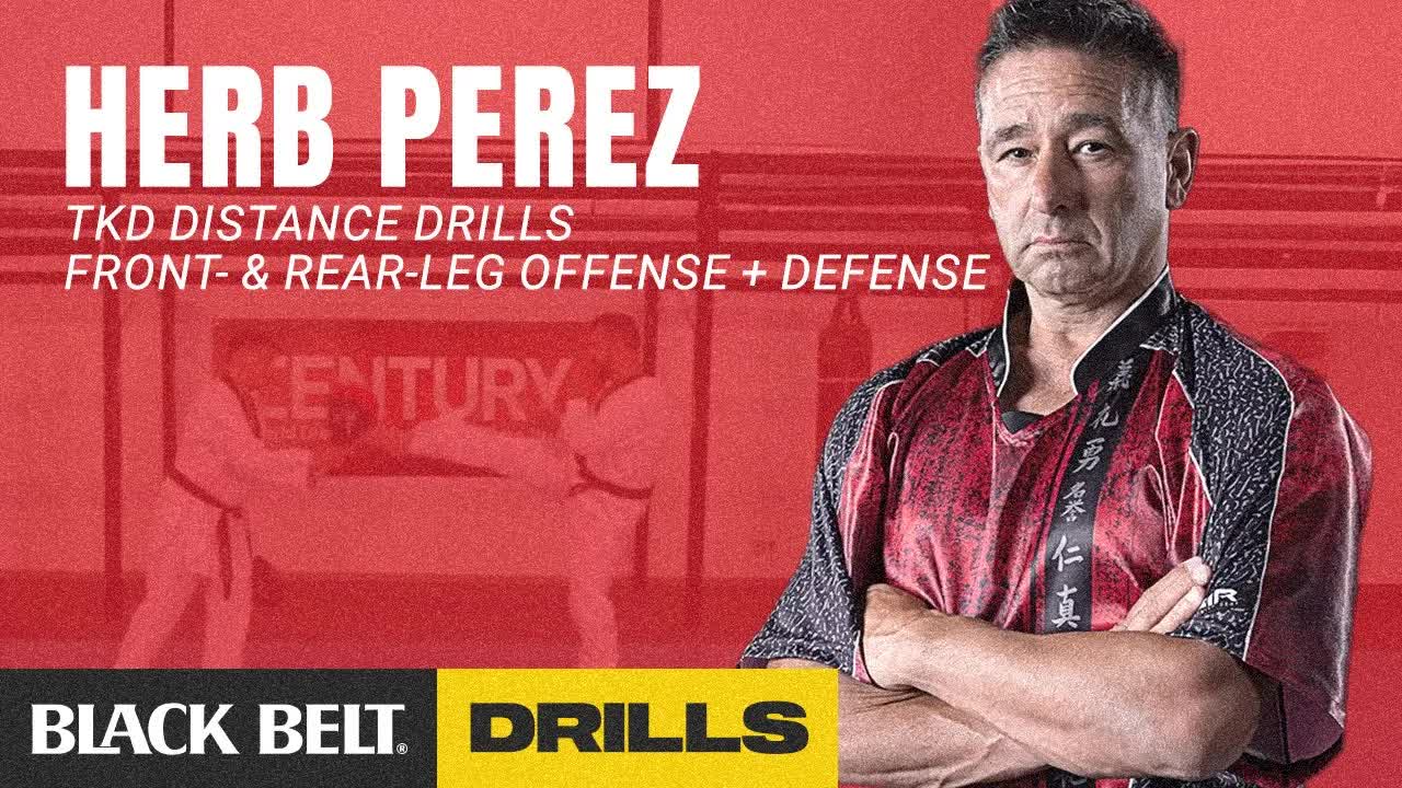 Video thumbnail for blackbelt_magazine: herb perez taekwondo distance drills: offense & defense