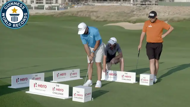 Video thumbnail for David Micheluzzi sets world record with 127-meter golf putt