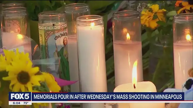 'Video thumbnail for Minneapolis police provide an update on Wednesday's mass shooting as memorials pour in'