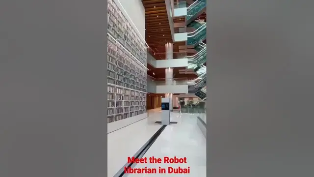 Video thumbnail for #Meet the #robot librarian in #dubai. Dubai is the center for the implementation of #new #technology
