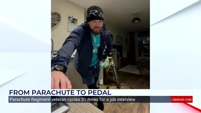 Video thumbnail for Veteran who cycled 31 miles for job interview shares struggles after leaving the Armed Forces