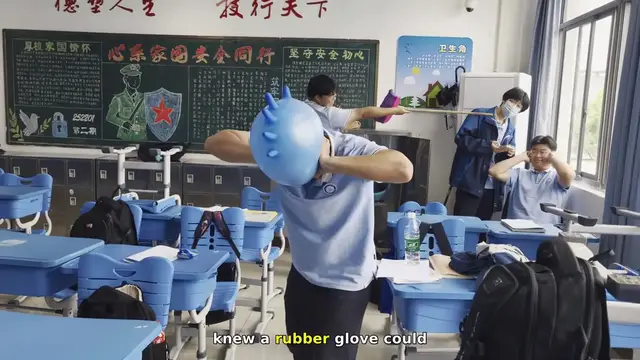 Video thumbnail for Student Blows Up Glove Until It Pops in Class!