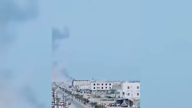 Video thumbnail for Yemen: Explosions Continue at Yemen’s Port After Houthi Attack.