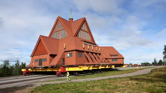 'Video thumbnail for Sweden moves entire church across Kiruna city for mine expansion'
