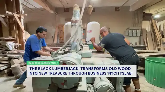 Video thumbnail for 'The Black Lumberjack' transforms old wood into new treasure through business 'NYCitySlab'