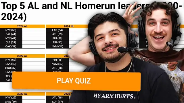 Video thumbnail for Can we name EVERY Home Run Leader of the 2000's? (MLB Sporcle)