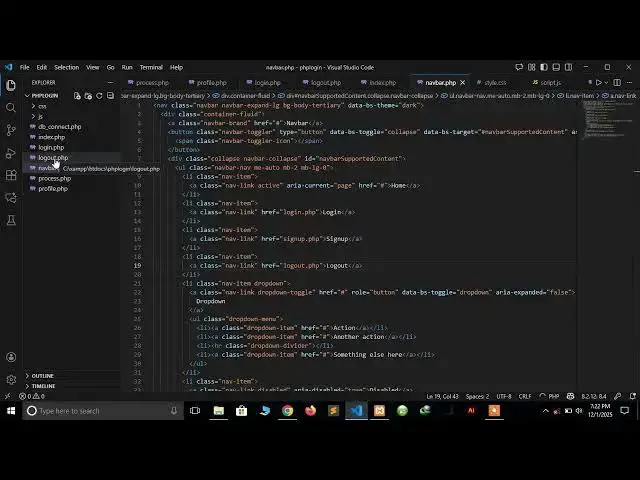Video thumbnail for #6  Php login system for Beginners - Working on the navbar buttons