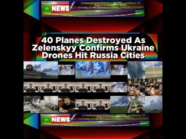 Video thumbnail for 40 Planes Destroyed As Zelenskyy Confirms Ukraine Drones Hit Russia Cities