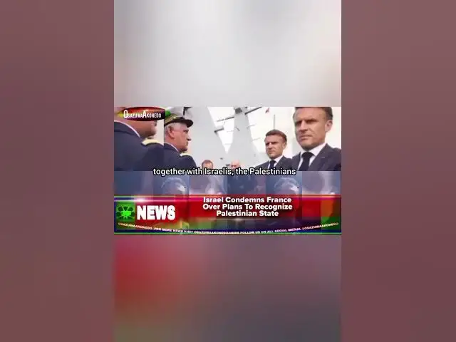 Video thumbnail for Israel Condemns France Over Plans To Recognize Palestinian State