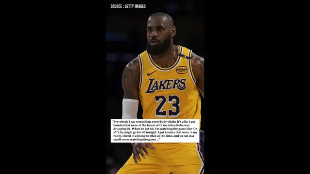 'Video thumbnail for LeBron James Claims He Predicted Kobe Bryant’s 81-Point Game'