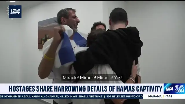 'Video thumbnail for Hostages share harrowing details of Hamas captivity'
