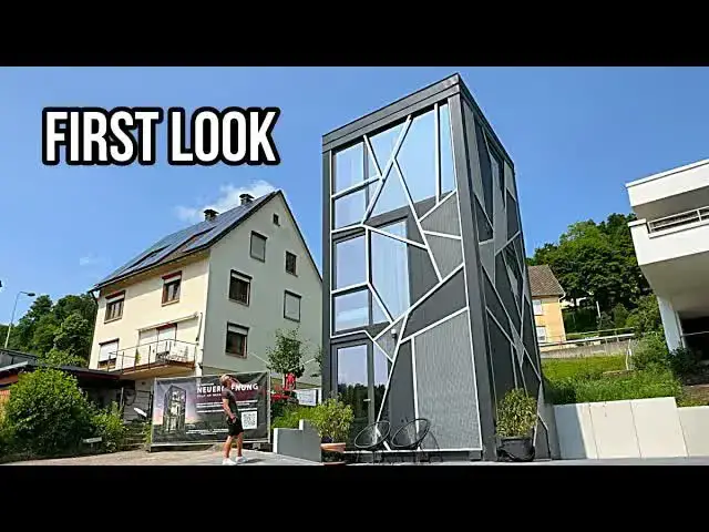 Video thumbnail for kerry tarnow: vertical prefab home tour! exploring modern architectural design in germany