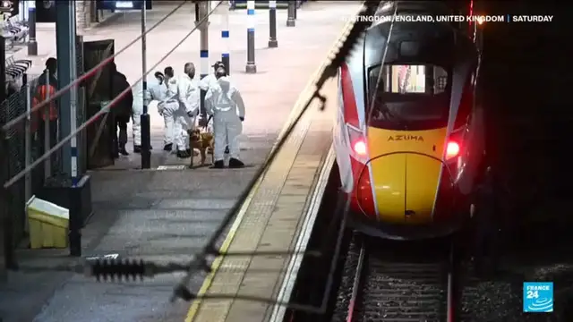 'Video thumbnail for UK train stabbings injure nine, police arrest two suspects'