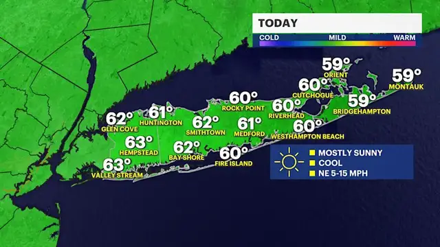 Video thumbnail for Gusty winds makes it feel cooler even with the sunshine; watching nor'easter offshore