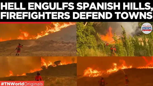 Video thumbnail for SPAIN IN FLAMES: 12,000-Hectare Blaze Threatens Uncastillo As Firefighters Battle Inferno