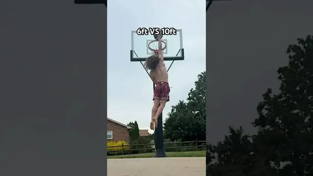'Video thumbnail for Travis Reynolds: 6ft man barefoot dunks on 10ft rim!'